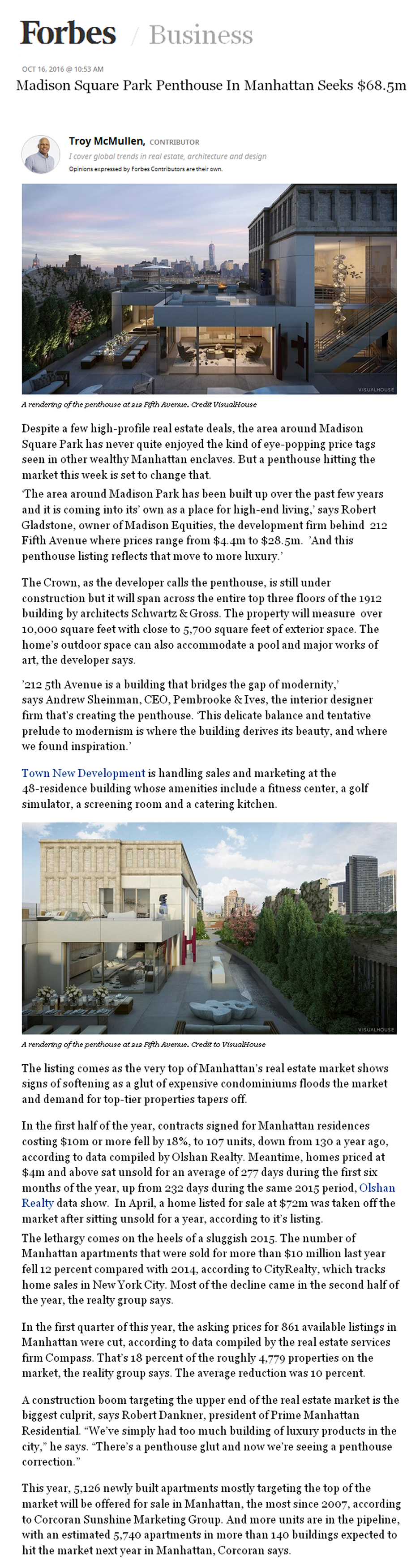 Madison Square Park Penthouse in Manhattan Seeks 68 million dollars part 1