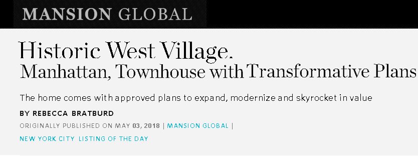 Historic West Village Manhattan Townhouse with Transformative Plans part 1