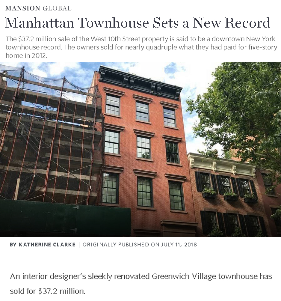 Manhattan Townhouse Sets a New Record part 1