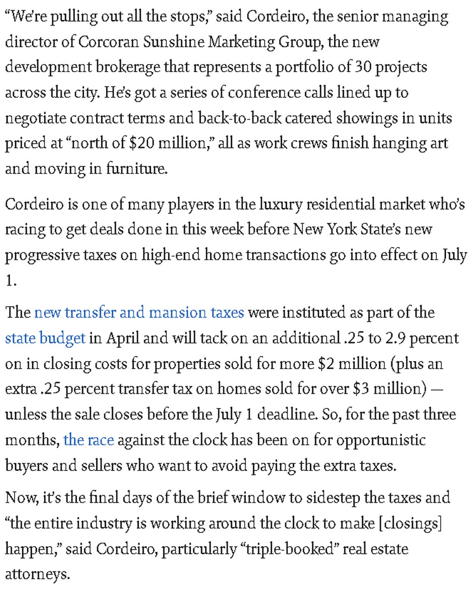 Real Estate Industry Working Hard to Close Big Deals Before New Taxes Hit part 2