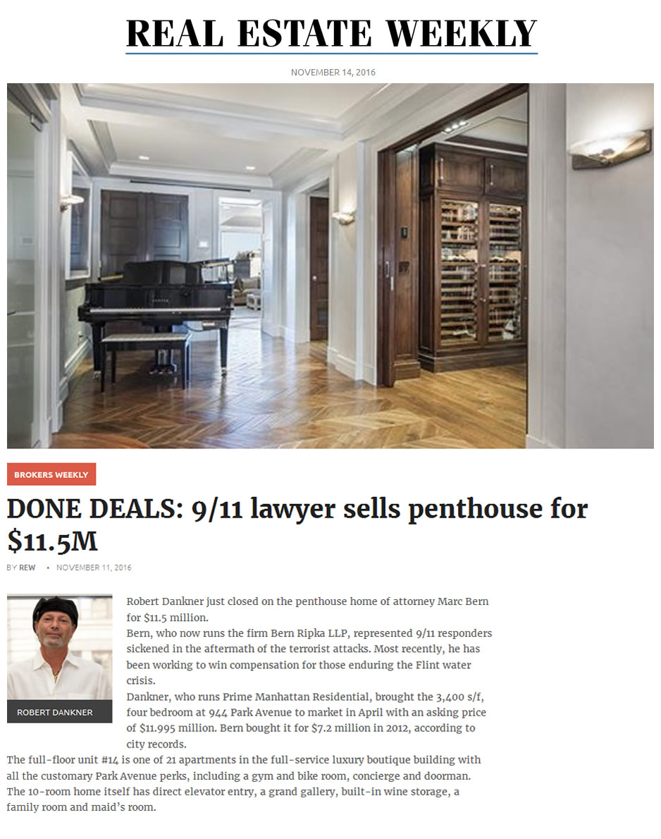 Done Deals: 9/11 lawyer sells penthouse for $11.5M part 1
