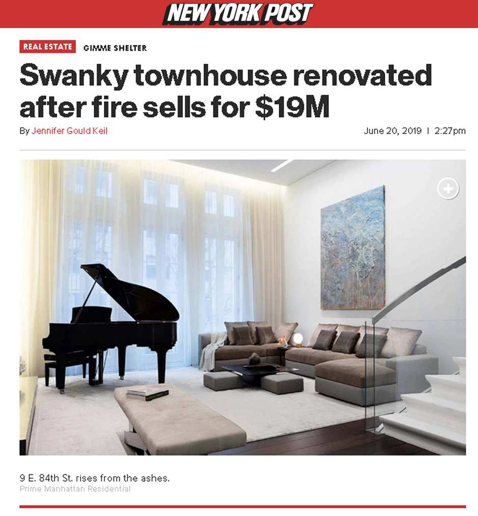 Swanky Townhouse Renovated After Fire Sells for $19 Million part 1