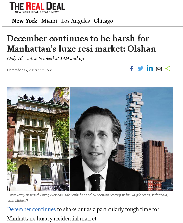December continues to be harsh for Manhattan’s luxe residential market part 1