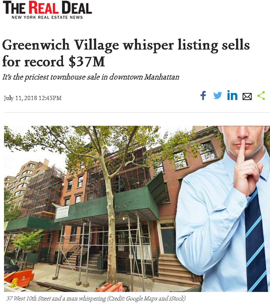 Greenwich Village whisper listing sells for record $37M part 1
