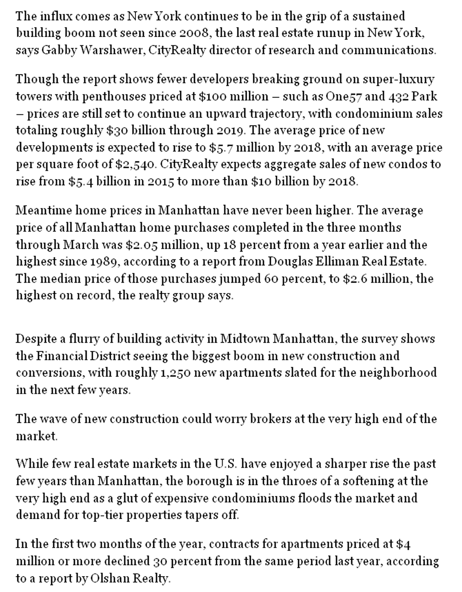 New Manhattan Condo Sales To Reach 10 Billion by 2018 part 2