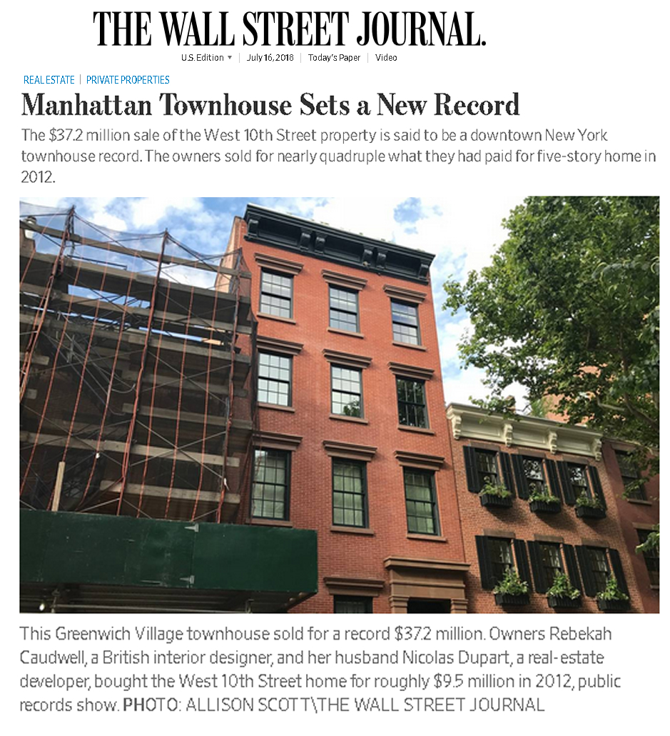 Manhattan Townhouse Sale Sets a New Record part 1